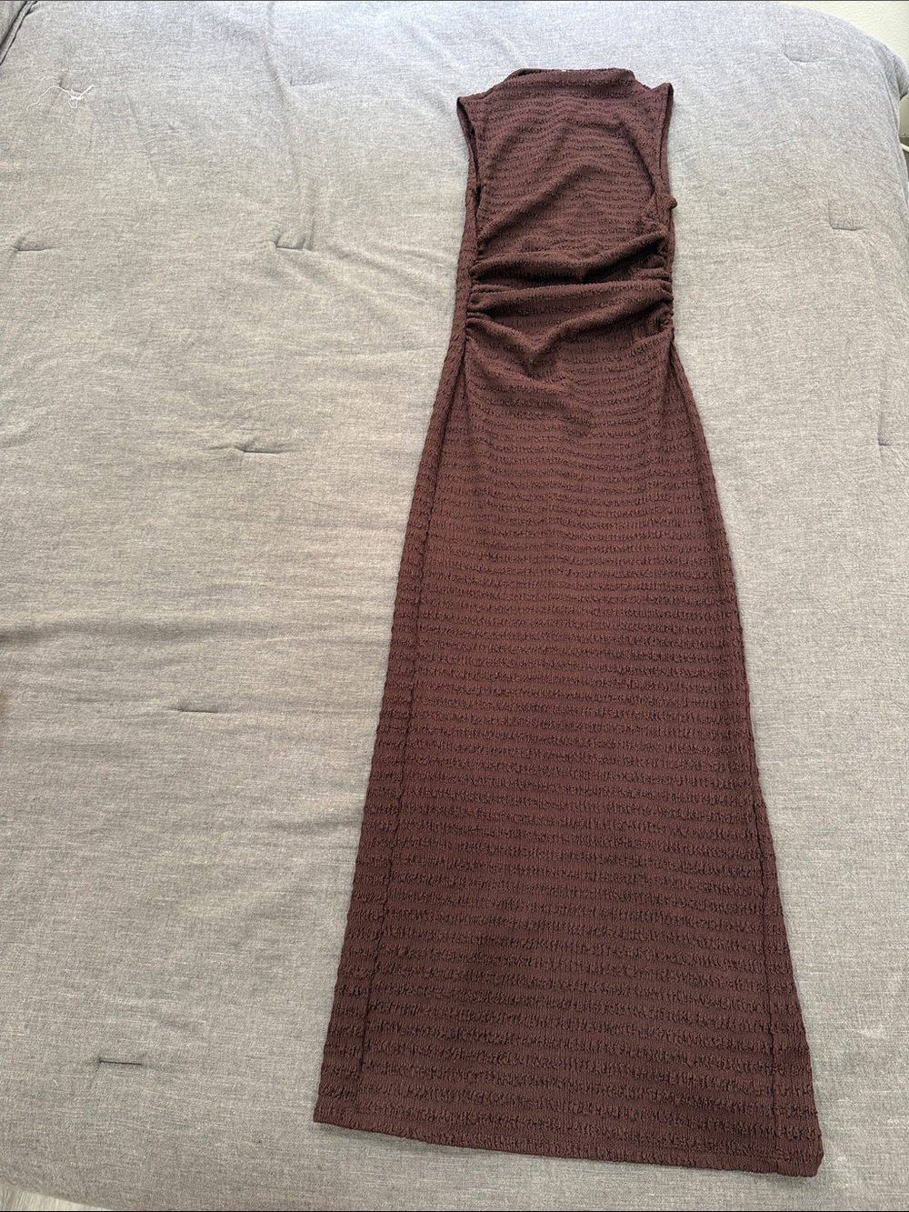 Bershka Sleeveless Chocolate Brown Maxi Skirt